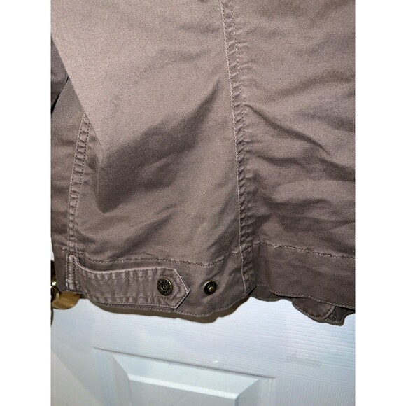 CHICOS PLATINUM Jean Jacket Womens 2 Sz L Brown Snap front Utility casual - Picture 7 of 9